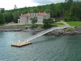 Bar Harbor, ME has an 11 foot tide which makes it necessary to have such a long gangway.