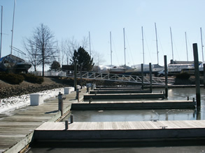 View of the North Yard of Brewer Pilots Point Marina. This marina has over 1,000 slips.